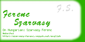 ferenc szarvasy business card